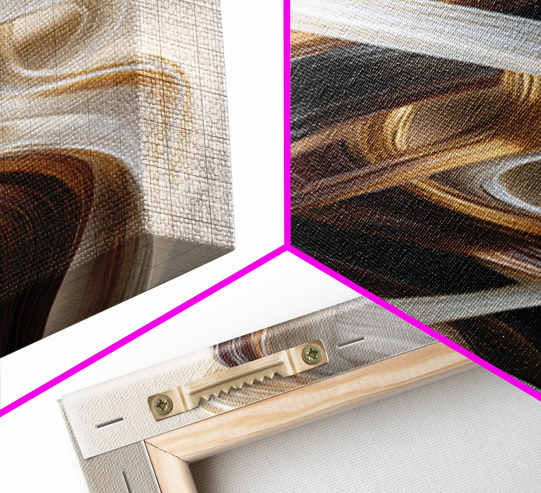 Abstract Hair Strands Forming Elegant Waves Canvas Print, Hair Salon Art, Digital Download Art, Living Room Decor, Abstract Art, HSA-1x3-63