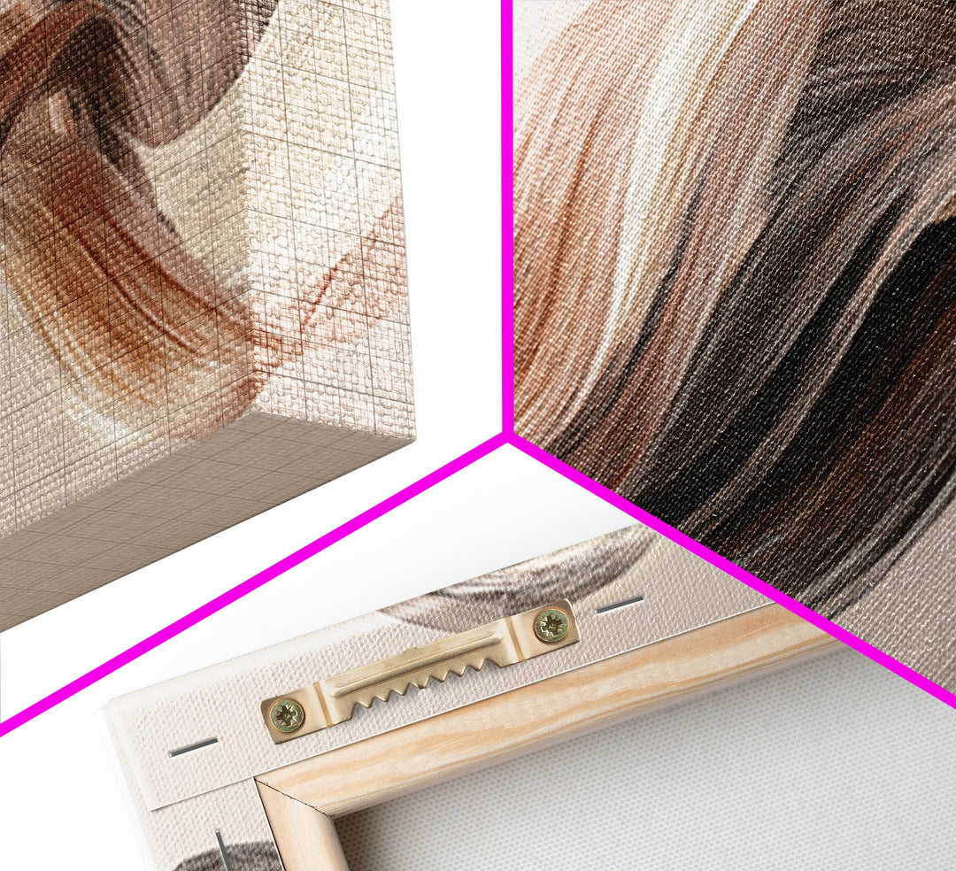 Abstract Hair Strands Forming Elegant Waves Canvas Print, Hair Salon Art, Modern Art, Living Room Decor, Abstract Art, Style, HSA-2x1-47