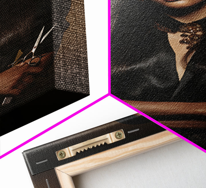 Luxury Black and Gold Beauty Emblem Framed Canvas Print, Hair Salon Art, Gallery Decor, Living Room Decor, Abstract Art, Style, HSA-2x3-56