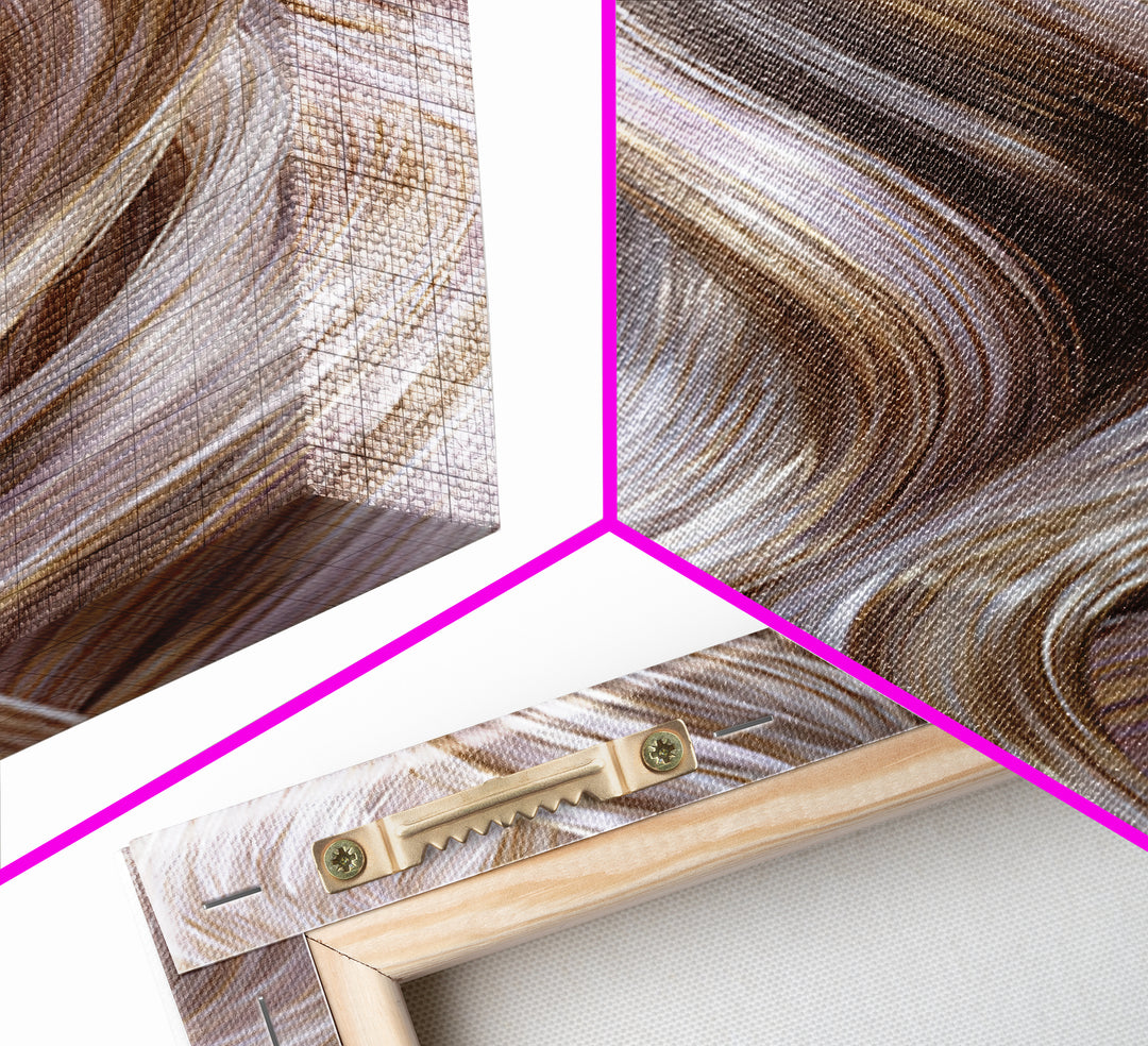 Abstract Hair Strands Forming Elegant Waves Framed Canvas Print, Hair Salon Art, Living Room Decor, Abstract Art, Style, HSA-2x3-59