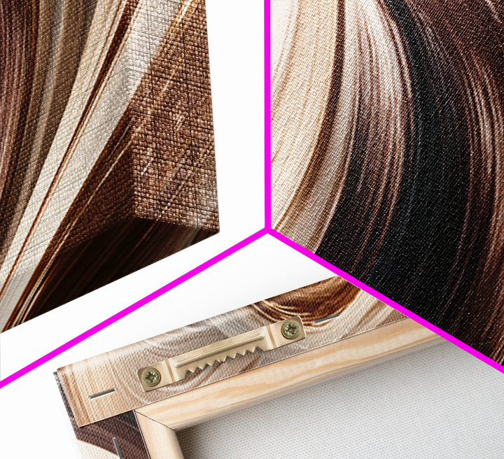 Abstract Hair Strands Forming Elegant Waves Canvas Print, Hair Salon Art, Fine Art Print, Living Room Decor, Abstract Art, HSA-3x1-19