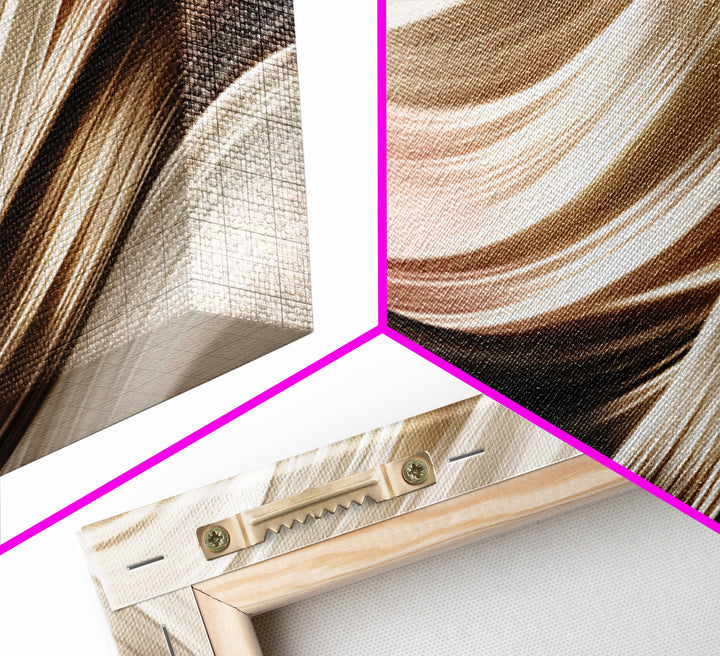 Hair Strands Turning into Abstract Ribbons Framed Canvas Print, Hair Salon Art, Black Woman Art, Living Room Decor, HSA-3x1-37