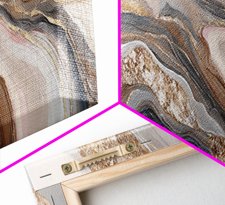 Abstract Hair Strands Forming Elegant Waves Canvas Print, Hair Salon Art, Art, Living Room Decor, Abstract Art, Style, HSA-3x1-43