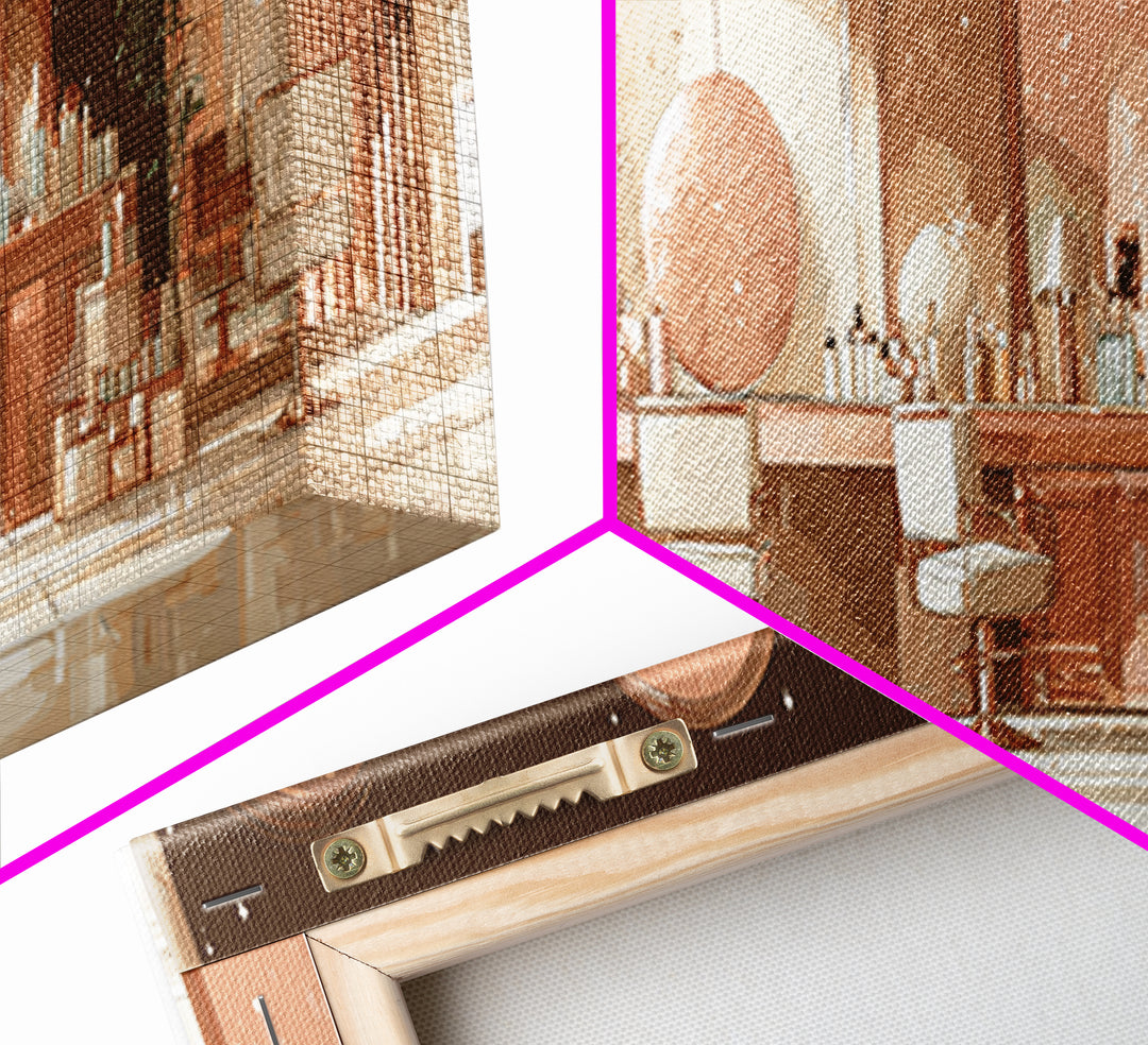 Rose Gold Salon Tool Still Life Canvas Print, Hair Salon Art, Afrocentric Art, Living Room Decor, Style, Statement Artwork, HSA-3x1-54