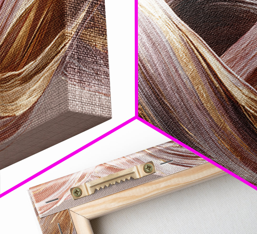 Hair Strands Turning into Abstract Ribbons Canvas Print, Hair Salon Art, Black Woman Wall Art, Living Room Decor, Abstract Art, HSA-3x1-61
