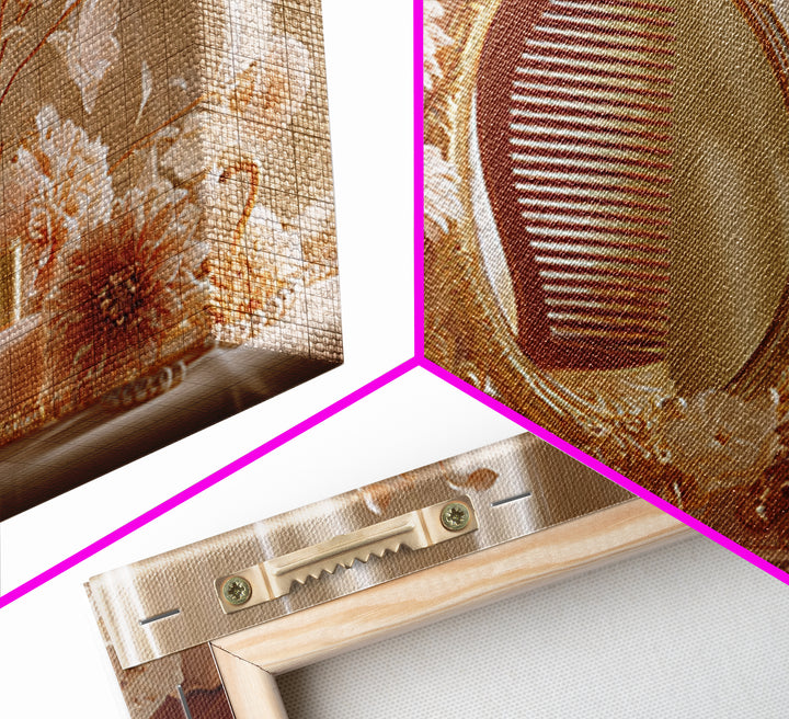 Baroque Mirror and Comb Still Life Framed Canvas Print, Hair Salon Art, Afrocentric Art, Living Room Decor, Fine Art, Style, HSA-3x2-45
