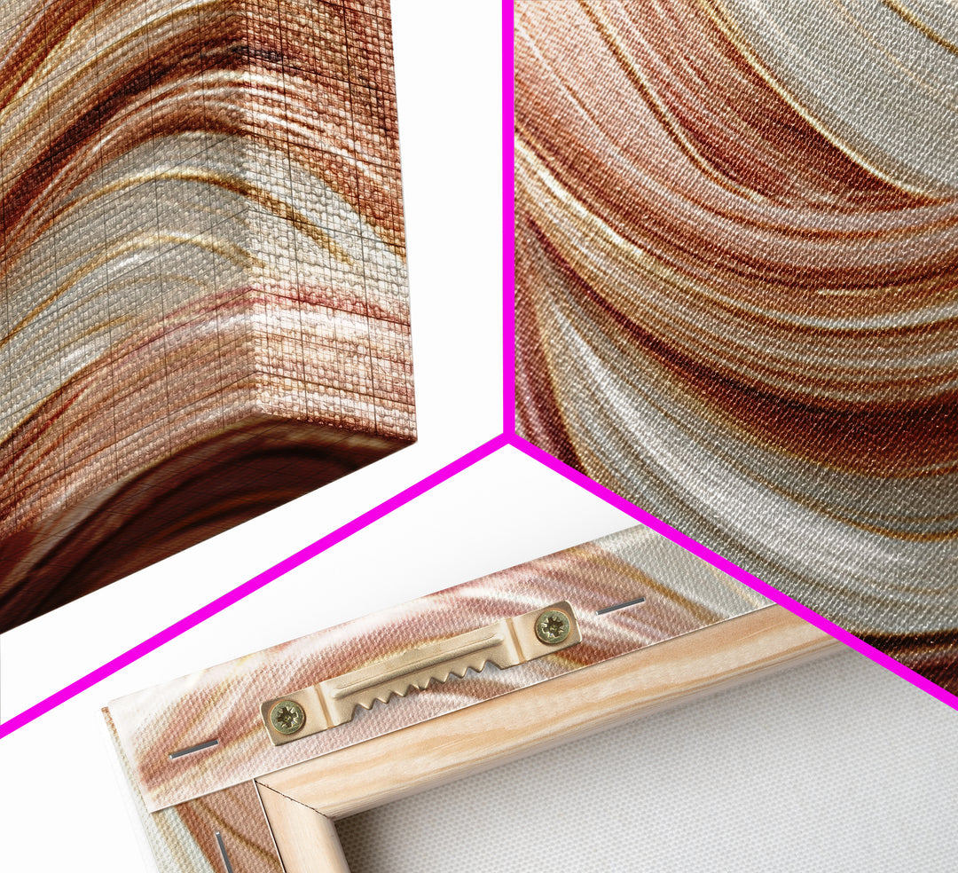 Abstract Hair Strands Forming Elegant Waves Framed Canvas Print, Hair Salon Art, Living Room Decor, Abstract Art, Style, HSA-3x2-55