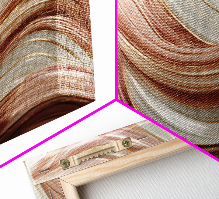 Abstract Hair Strands Forming Elegant Waves Framed Canvas Print, Hair Salon Art, Living Room Decor, Abstract Art, Style, HSA-3x2-55