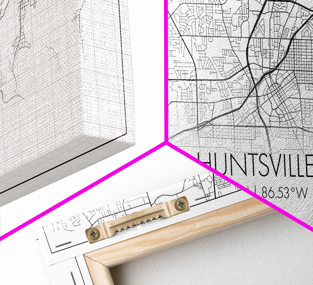 Huntsville City Map, Alabama Map, Map Art, Modern Art, Wall Art, Canvas Art, Country Wall Décor, Gifts For Her, Room Décor For Teens, Prints