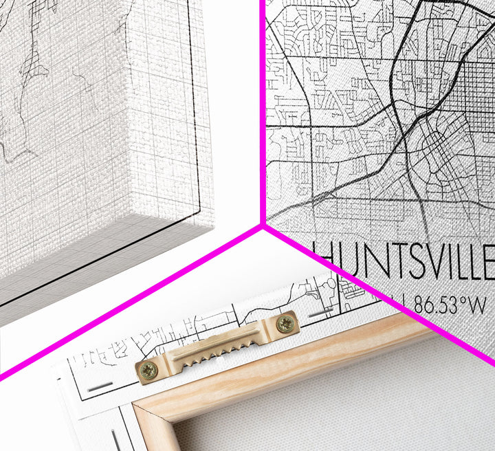 Huntsville City Map, Alabama Map, Map Art, Modern Art, Wall Art, Canvas Art, Country Wall Décor, Gifts For Her, Room Décor For Teens, Prints