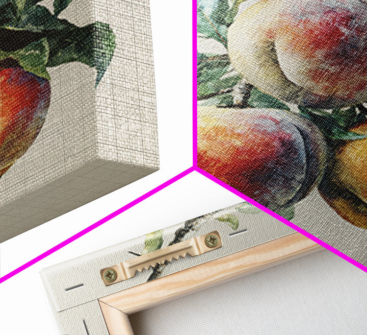 Still Life of Peaches Canvas Print, Impressionist Art, Textured Wall Art, Living Room Decor, Impression, Landscape Painting, IMP-1x1-23