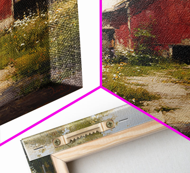 Country Lane with Flickering Sunlight Framed Canvas Print, Impressionist Art, Colorful Wall Art, Living Room Decor, Impression, IMP-1x1-46