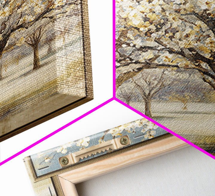Spring Orchard with Blossoming Trees Canvas Print, Impressionist Art, Landscape Painting, Living Room Decor, Impression, IMP-1x1-6
