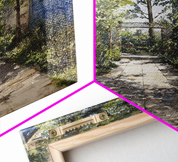 Garden Path Covered Framed Canvas Print, Impressionist Art, Fine Art Print, Living Room Decor, Watercolor Art, Impression, IMP-1x1-74