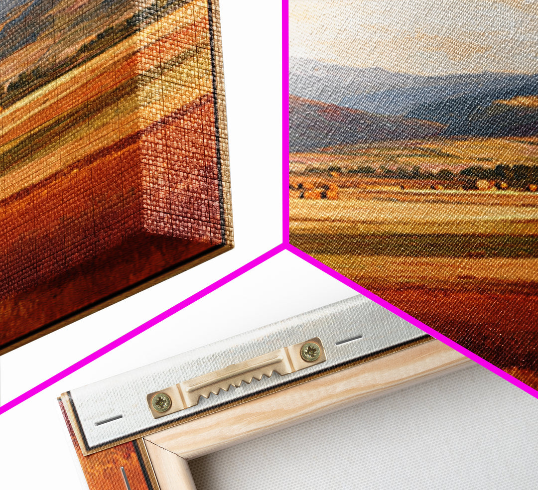 Haystacks Glowing at Golden Hour Canvas Print, Impressionist Art, Gallery Wall Art, Living Room Decor, Fine Art, Impression, IMP-1x1-76
