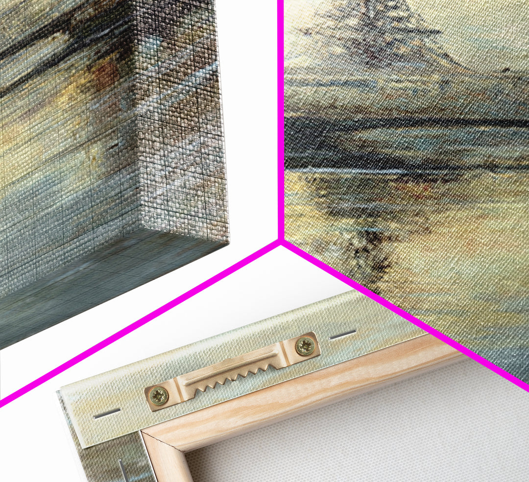 Paris Bridge Reflected Framed Canvas Print, Impressionist Art, Farmhouse Decor, Living Room Decor, Fine Art, Impression, IMP-1x3-19
