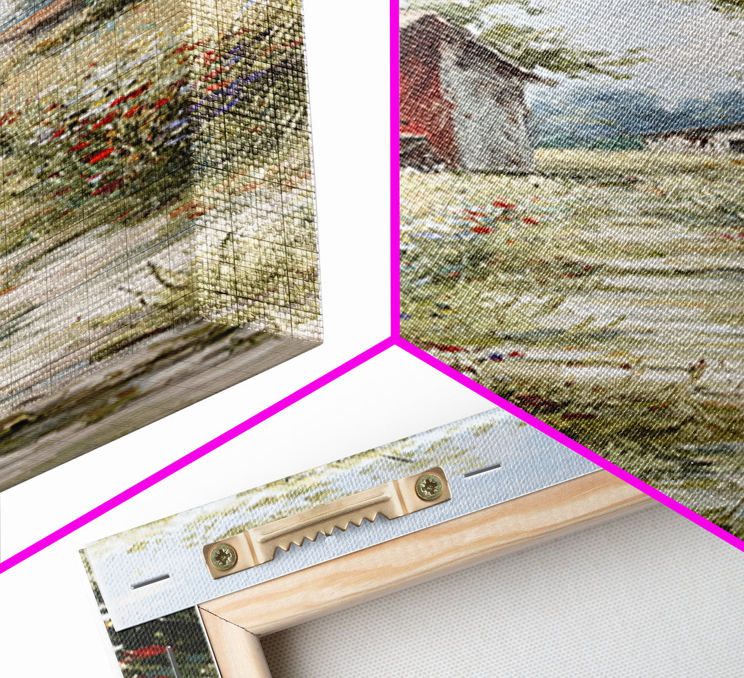 Country Lane with Flickering Sunlight Canvas Print, Impressionist Art, Floral Print, Living Room Decor, Impression, IMP-1x3-34