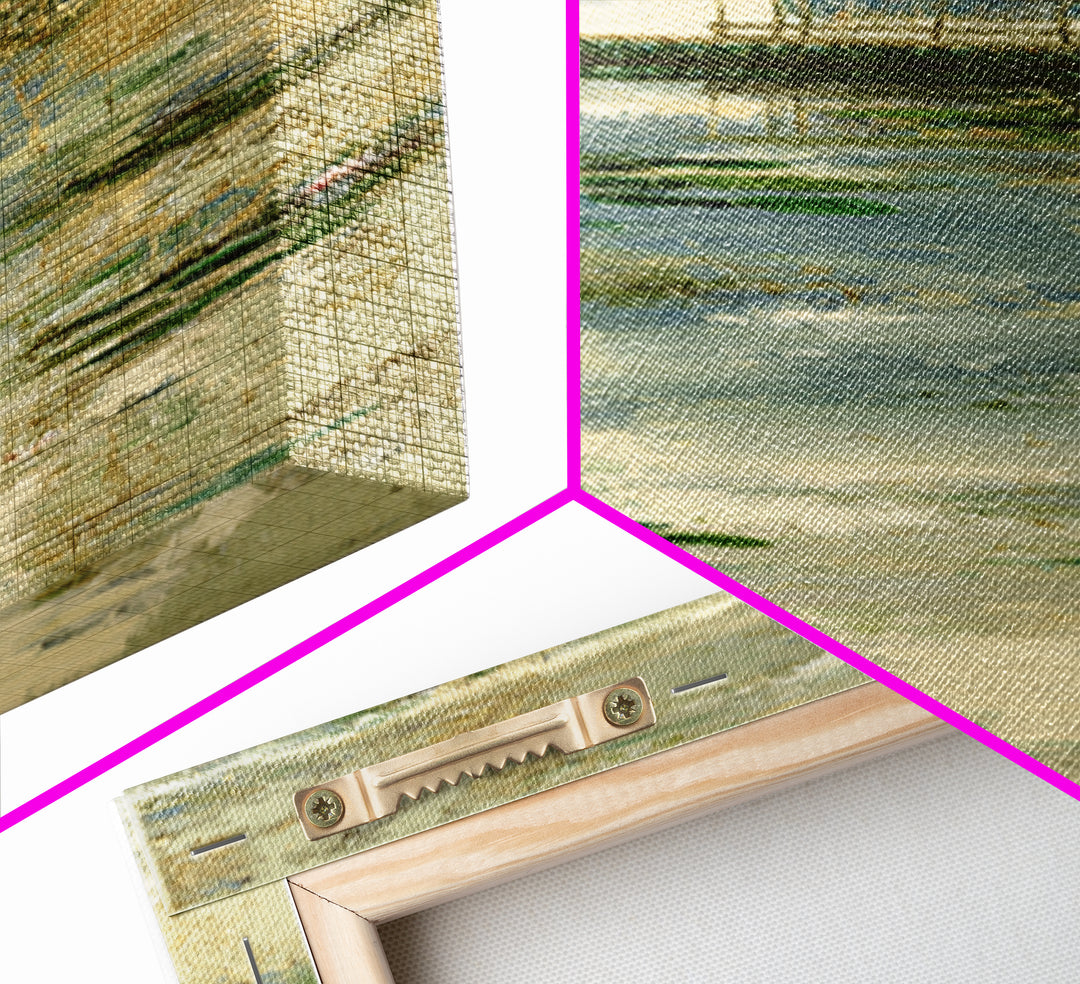 Water Garden Bridge Canvas Print, Impressionist Art, Statement Artwork, Living Room Decor, Fine Art, Impression, Art Print, IMP-1x3-78