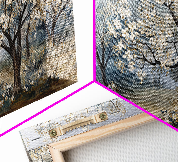 Spring Orchard with Blossoming Trees Canvas Print, Impressionist Art, Living Room Decor, Abstract Art, Impression, IMP-2x1-2