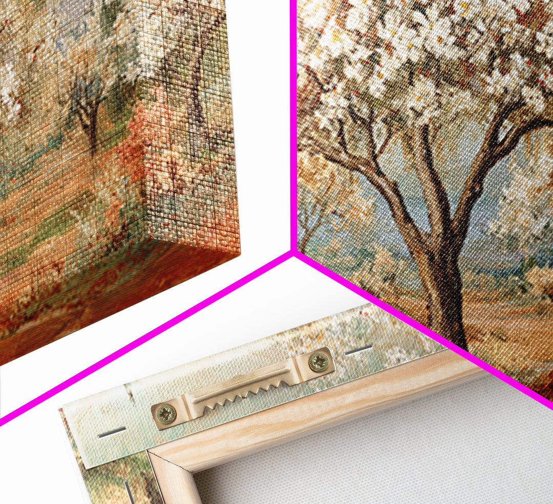 Spring Orchard with Blossoming Trees Canvas Print, Impressionist Art, Living Room Decor, Abstract Art, Impression, IMP-2x1-26