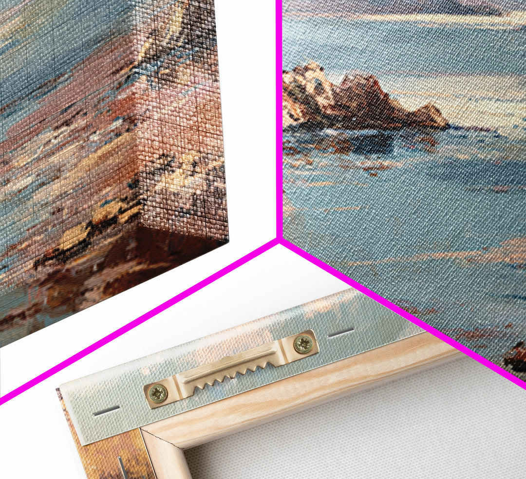 Soft Seaside Cliffs Canvas Print, Impressionist Art, Living Room Decor, Fine Art, Impression, Landscape Art, Colorful Wall Art, IMP-2x1-73