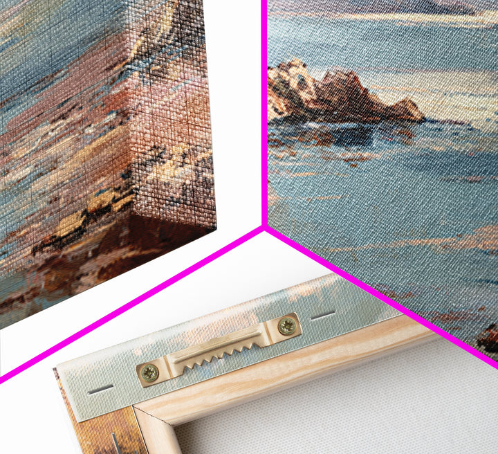 Soft Seaside Cliffs Canvas Print, Impressionist Art, Living Room Decor, Fine Art, Impression, Landscape Art, Colorful Wall Art, IMP-2x1-73