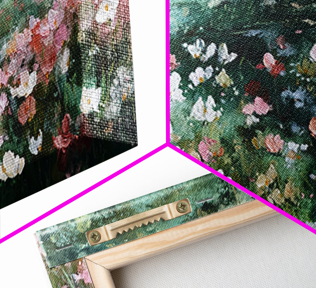 Wildflower Field in Loose Pastel Strokes Canvas Print, Impressionist Art, Modern Wall Art, Living Room Decor, Impression, IMP-2x1-76