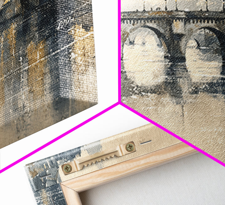 Paris Bridge Reflected Framed Canvas Print, Impressionist Art, Living Room Wall Art, Living Room Decor, Fine Art, Impression, IMP-2x1-99