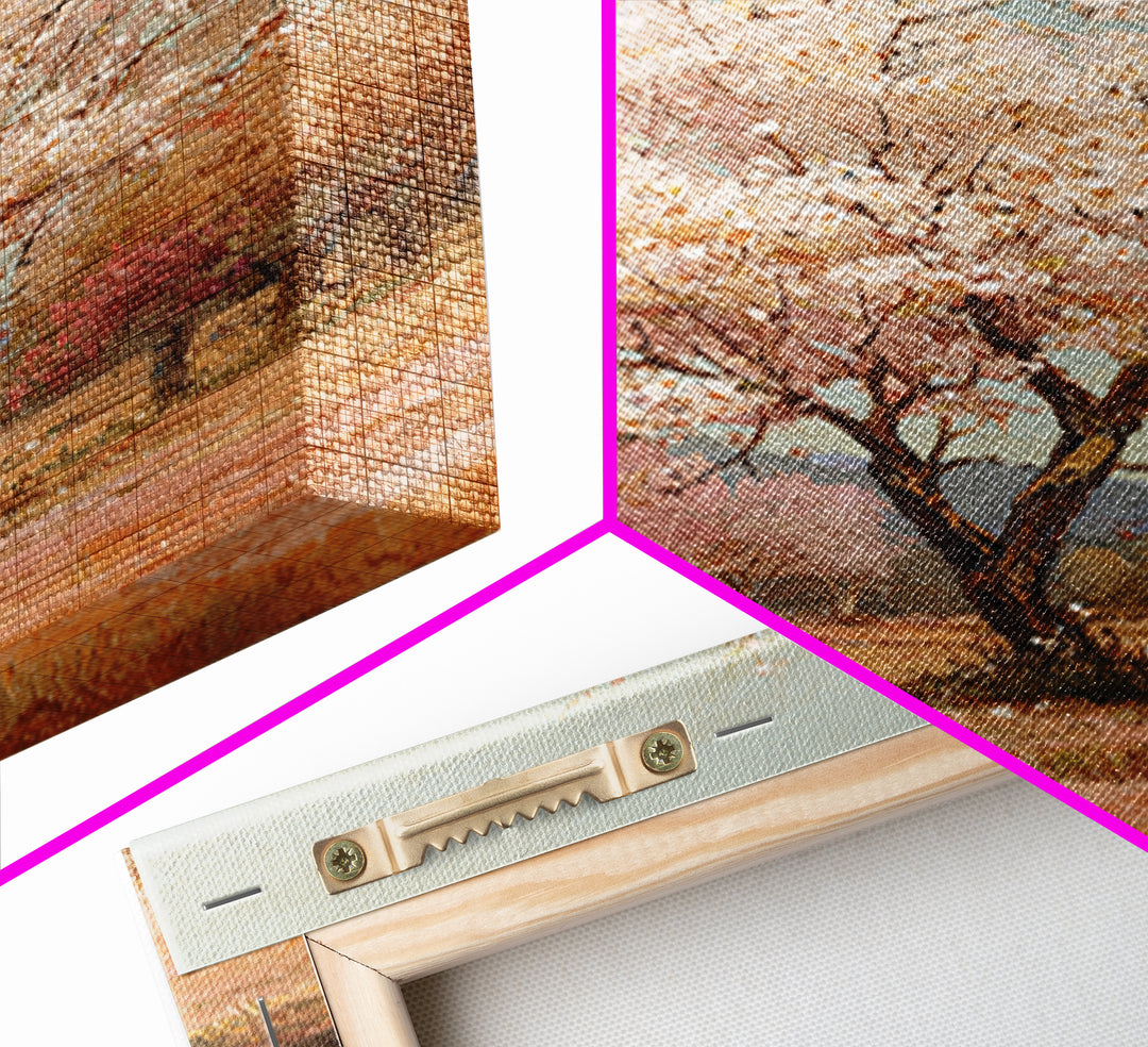 Spring Orchard with Blossoming Trees Canvas Print, Impressionist Art, Wall Art, Living Room Decor, Oil Painting, Impression, IMP-2x3-14