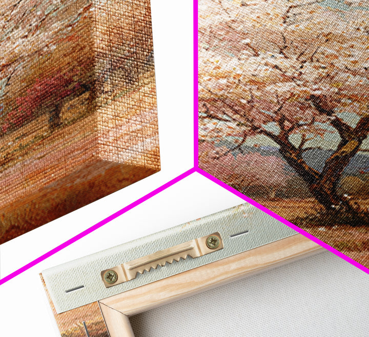Spring Orchard with Blossoming Trees Canvas Print, Impressionist Art, Wall Art, Living Room Decor, Oil Painting, Impression, IMP-2x3-14