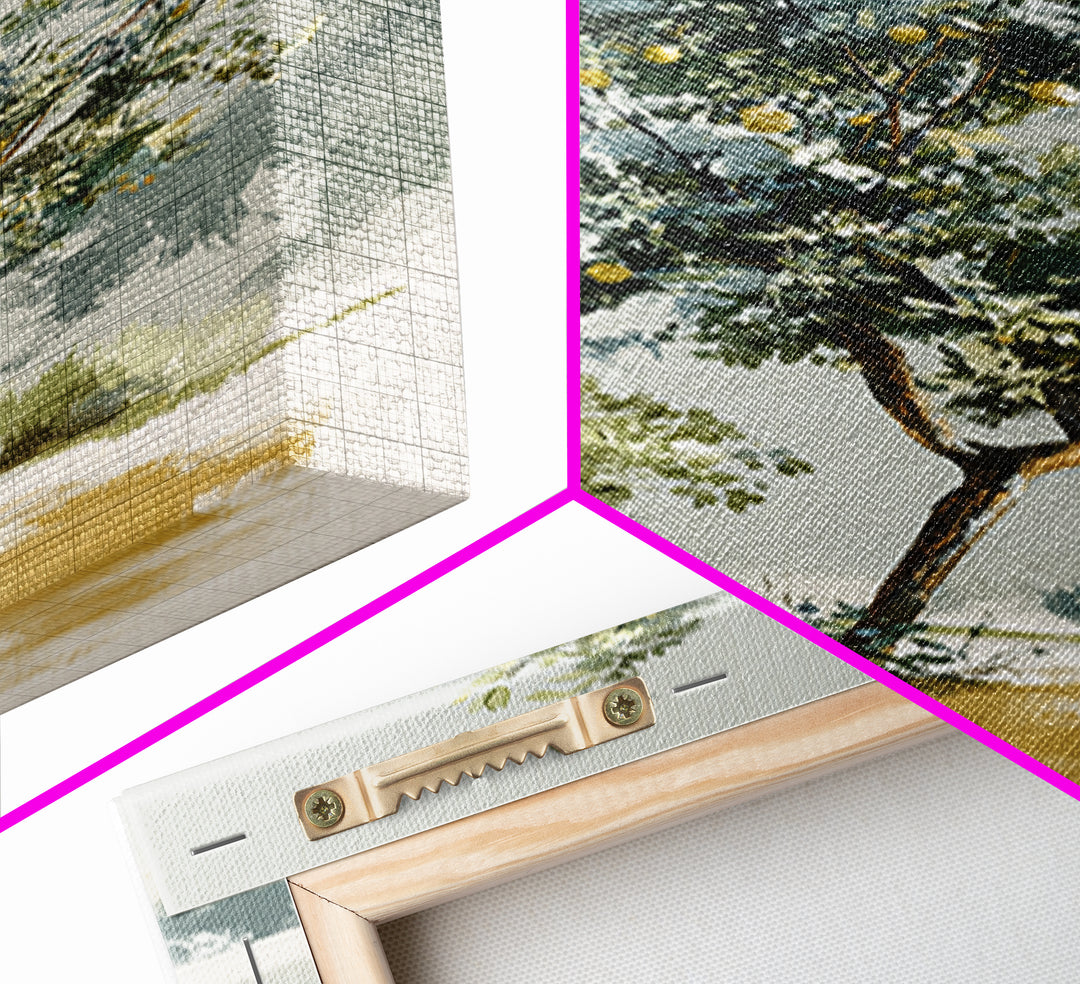 Apple Tree in Summer Orchard Framed Canvas Print, Impressionist Art, Large Wall Art, Living Room Decor, Fine Art, Impression, IMP-2x3-25