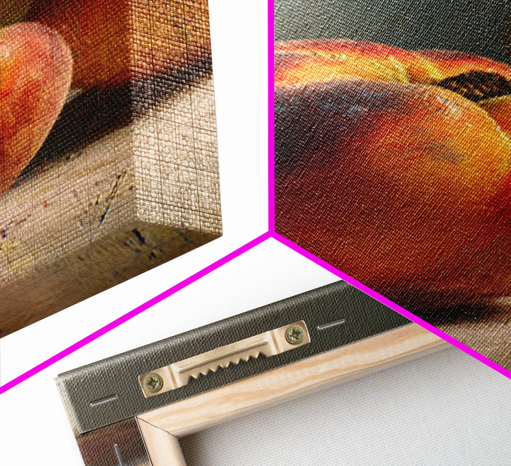Still Life of Peaches Canvas Print, Impressionist Art, Wall Decor, Living Room Decor, Fine Art, Impression, Horizontal Wall Art, IMP-2x3-31