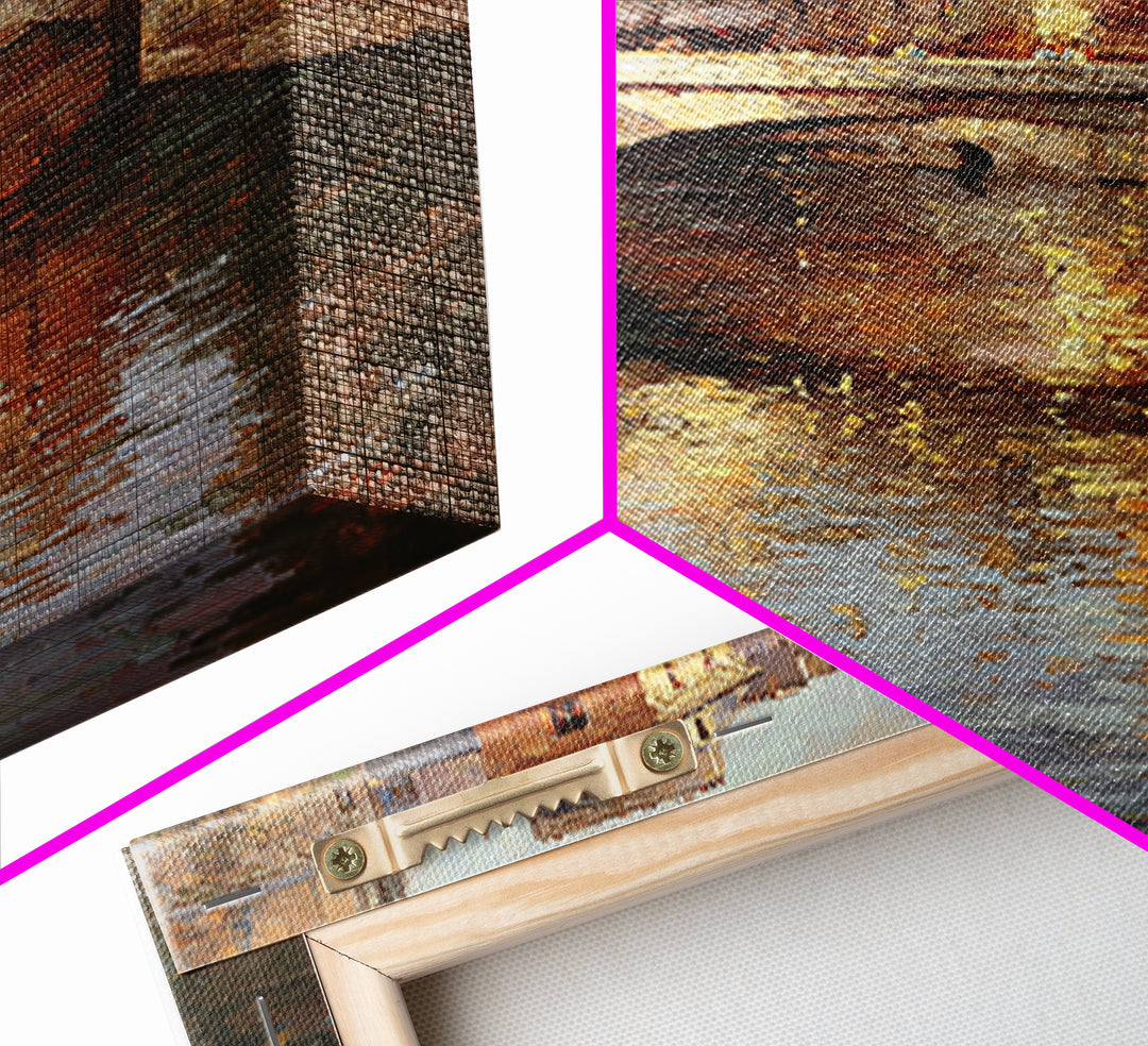 Paris Bridge Reflected Canvas Print, Impressionist Art, Bedroom Decor, Living Room Decor, Fine Art, Impression, Modern Art, IMP-2x3-39