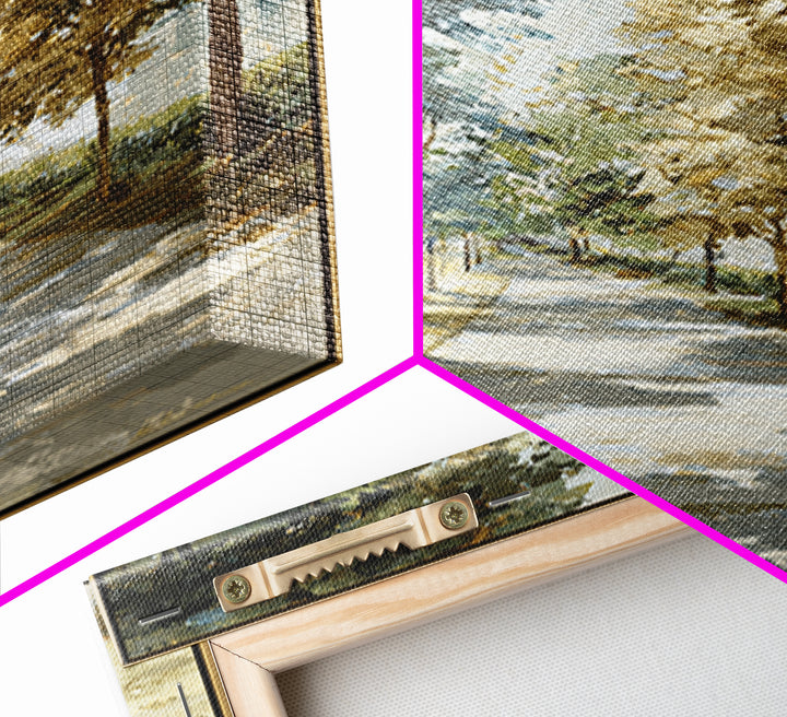 Garden Path Covered Canvas Print, Impressionist Art, Textured Wall Art, Living Room Decor, Impression, Landscape Painting, IMP-2x3-82