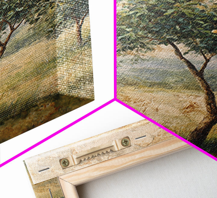 Apple Tree in Summer Orchard Framed Canvas Print, Impressionist Art, Coastal Wall Art, Living Room Decor, Fine Art, Impression, IMP-2x3-97