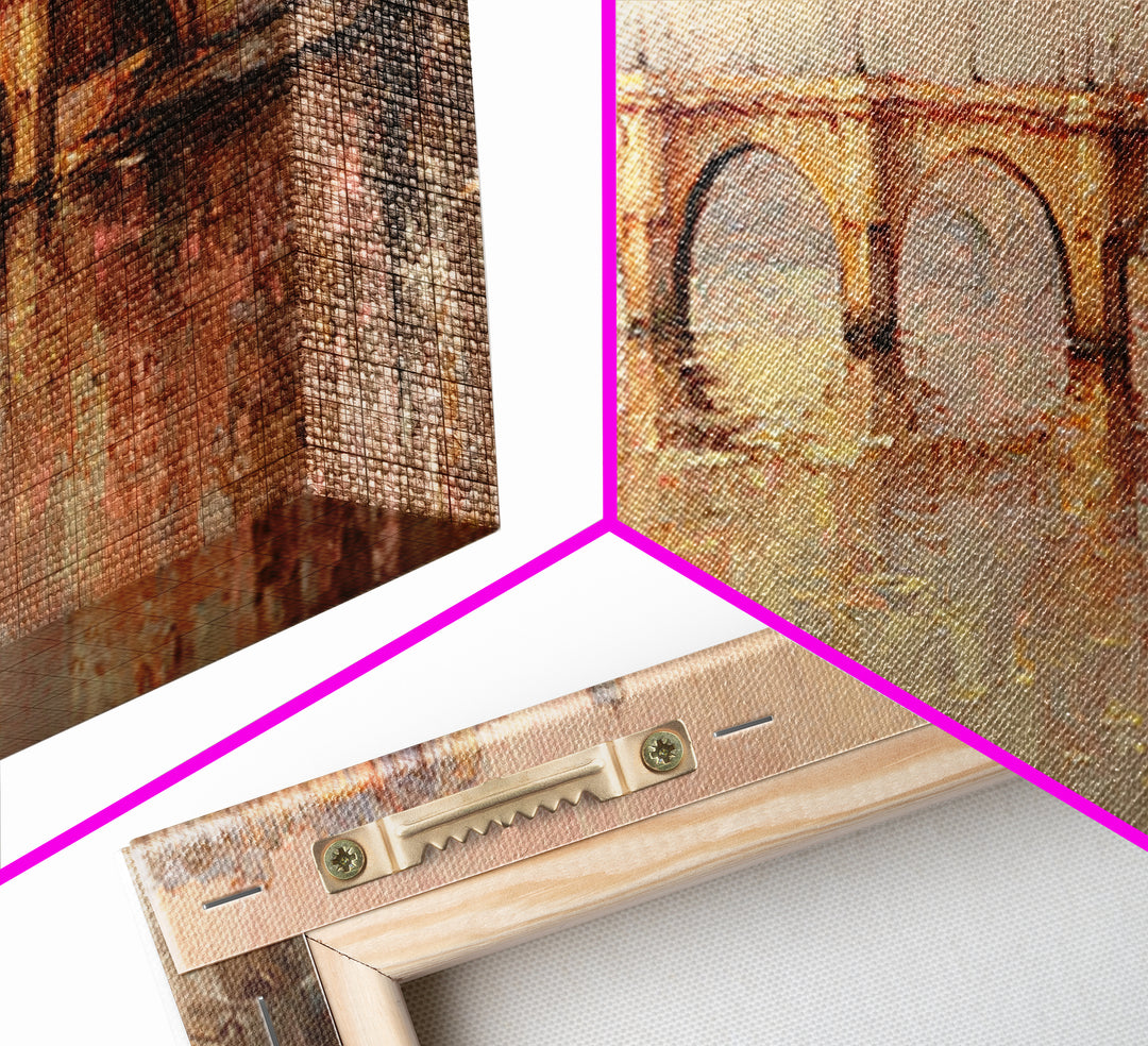 Paris Bridge Reflected Framed Canvas Print, Impressionist Art, Room Decor, Living Room Decor, Fine Art, Impression, IMP-3x1-23