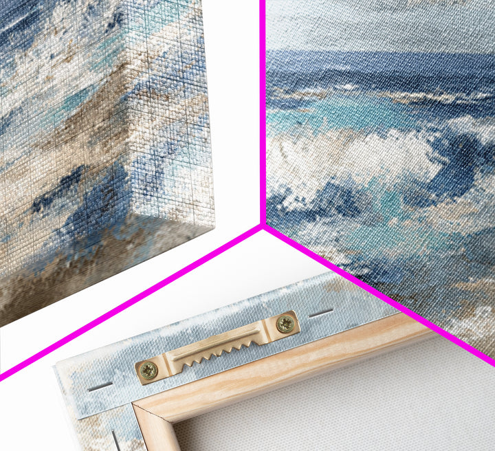 Coastal Beach Figures Canvas Print, Impressionist Art, Minimalist Decor, Living Room Decor, Impression, Textured Wall Art, IMP-3x1-35