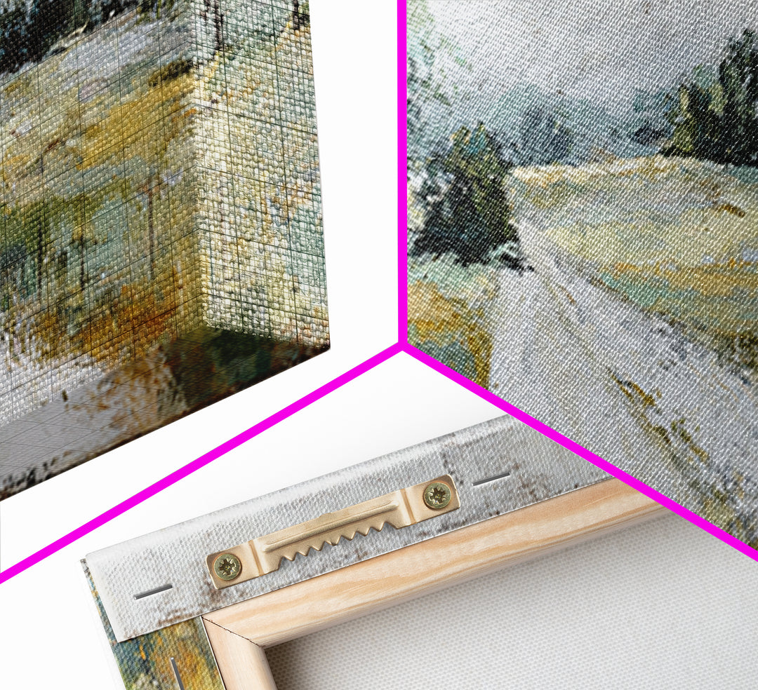 Country Lane with Flickering Sunlight Canvas Print, Impressionist Art, Farmhouse Decor, Living Room Decor, Fine Art, Impression, IMP-3x1-38