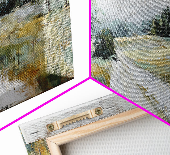 Country Lane with Flickering Sunlight Canvas Print, Impressionist Art, Farmhouse Decor, Living Room Decor, Fine Art, Impression, IMP-3x1-38