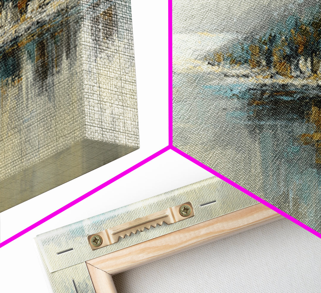 Soft Seaside Cliffs Framed Canvas Print, Impressionist Art, Gallery Decor, Living Room Decor, Fine Art, Impression, Wall Art, IMP-3x1-69