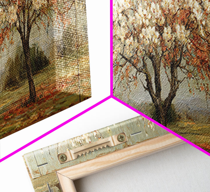 Spring Orchard with Blossoming Trees Canvas Print, Impressionist Art, Wall Art, Living Room Decor, Oil Painting, Impression, IMP-3x1-70