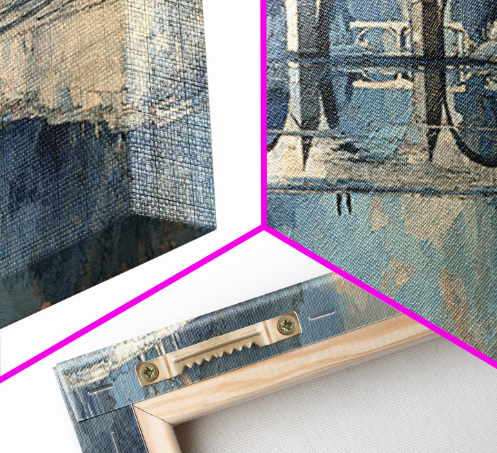 Paris Bridge Reflected Canvas Print, Impressionist Art, Farmhouse Decor, Living Room Decor, Impression, Landscape Wall Art, IMP-3x1-71