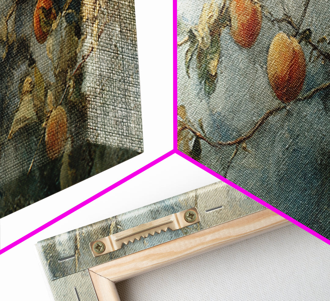 Still Life of Peaches Framed Canvas Print, Impressionist Art, Textured Wall Art, Living Room Decor, Fine Art, Impression, IMP-3x1-87