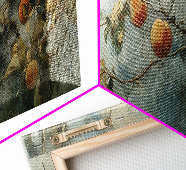 Still Life of Peaches Framed Canvas Print, Impressionist Art, Textured Wall Art, Living Room Decor, Fine Art, Impression, IMP-3x1-87
