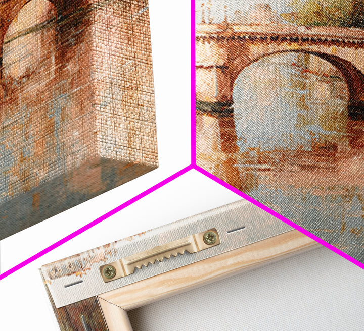 Paris Bridge Reflected Canvas Print, Impressionist Art, Modern Decor, Living Room Decor, Fine Art, Impression, Wall Decor, IMP-3x2-11