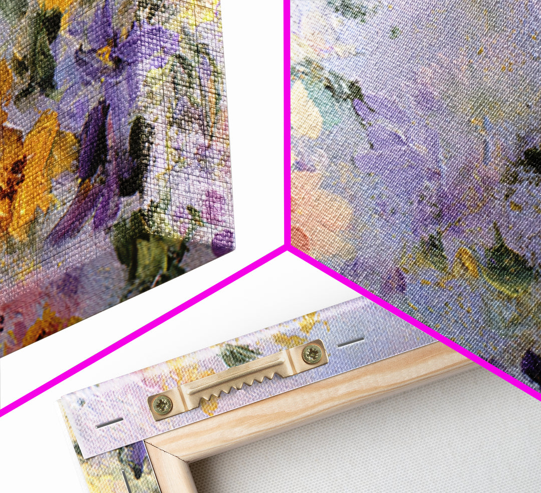 Wildflower Field in Loose Pastel Strokes Canvas Print, Impressionist Art, Modern Art, Living Room Decor, Oil Painting, IMP-3x2-12