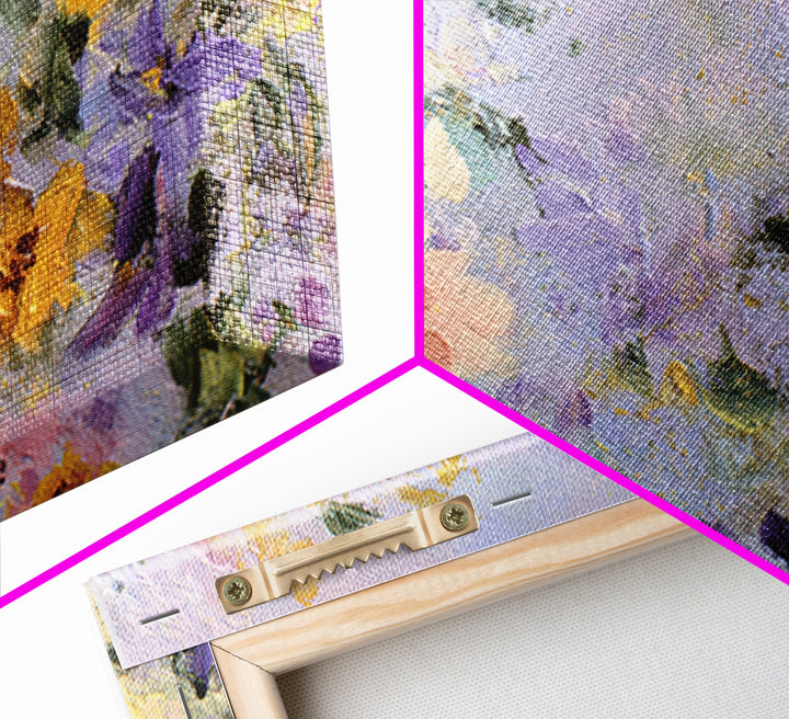 Wildflower Field in Loose Pastel Strokes Canvas Print, Impressionist Art, Modern Art, Living Room Decor, Oil Painting, IMP-3x2-12