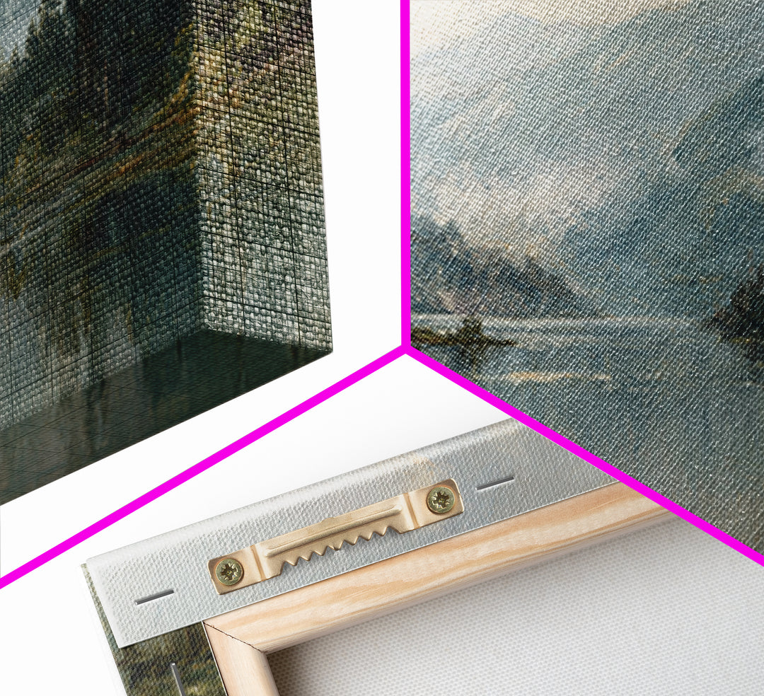 Mountain Lake with Sparkling Reflections Canvas Print, Impressionist Art, Abstract Painting, Living Room Decor, Impression, IMP-3x2-28