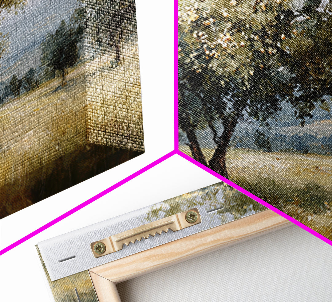 Apple Tree in Summer Orchard Framed Canvas Print, Impressionist Art, Gallery Decor, Living Room Decor, Fine Art, Impression, IMP-3x2-69