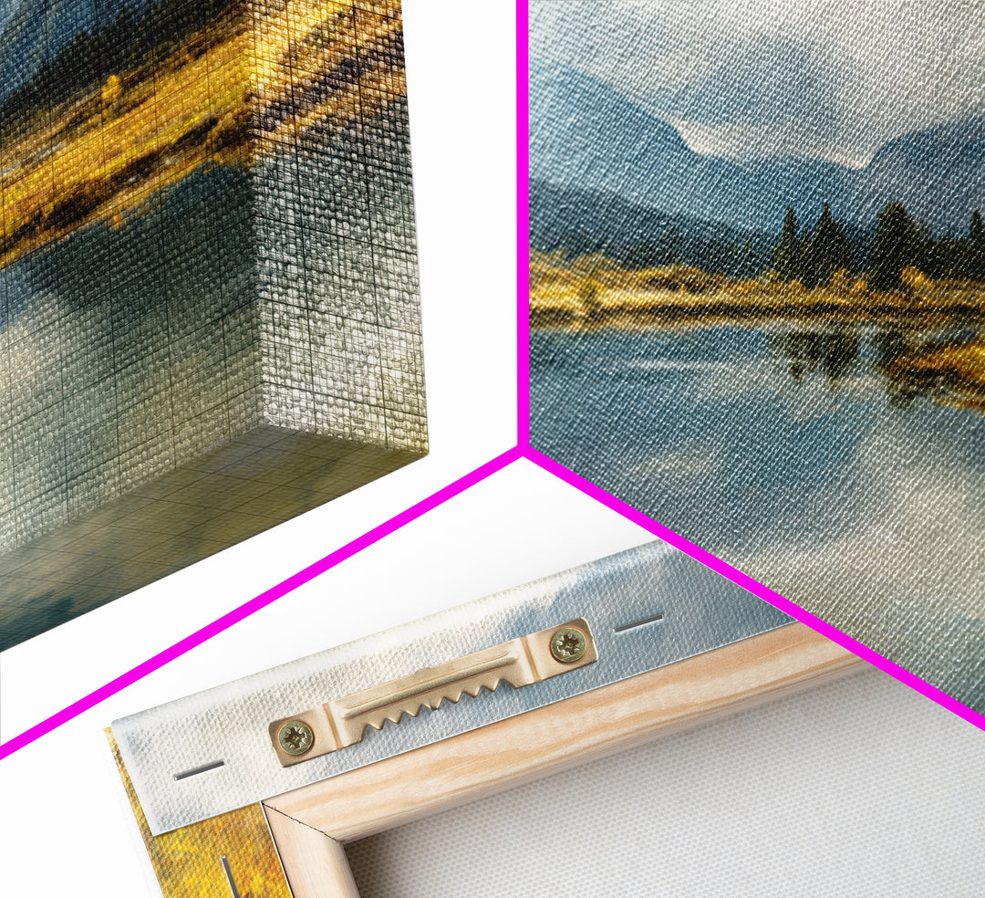 Mountain Lake with Sparkling Reflections Canvas Print, Impressionist Art, Luxury Decor, Living Room Decor, Fine Art, Impression, IMP-3x2-76